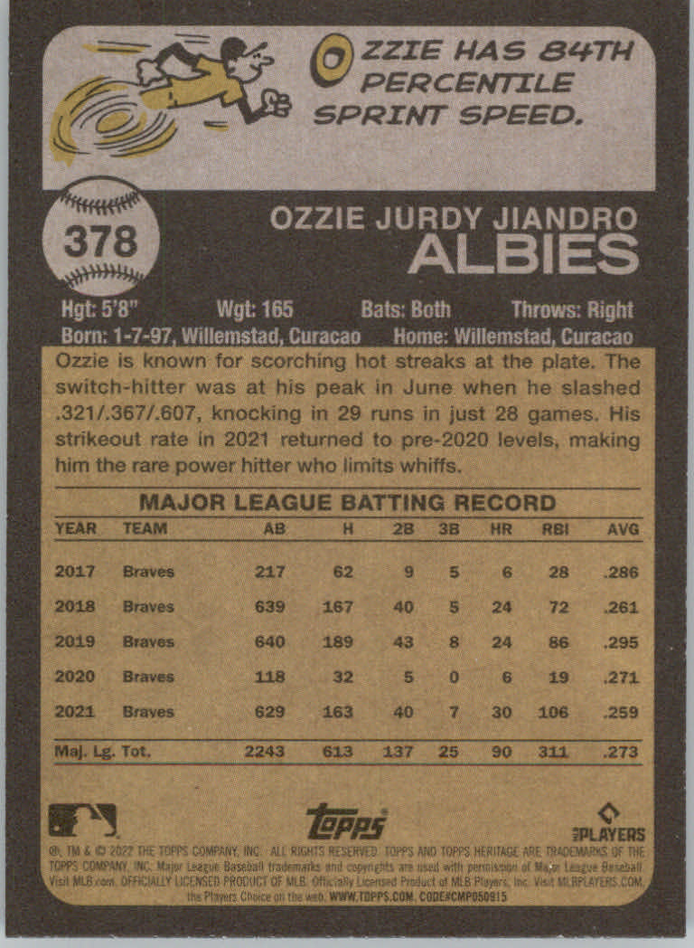 2022 Topps Heritage Baseball "Main Set" Cards #251 to #500 - Picture 203 of 267