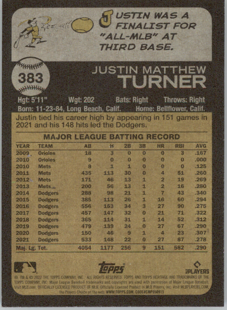 2022 Topps Heritage Baseball "Main Set" Cards #251 to #500 - Picture 209 of 267