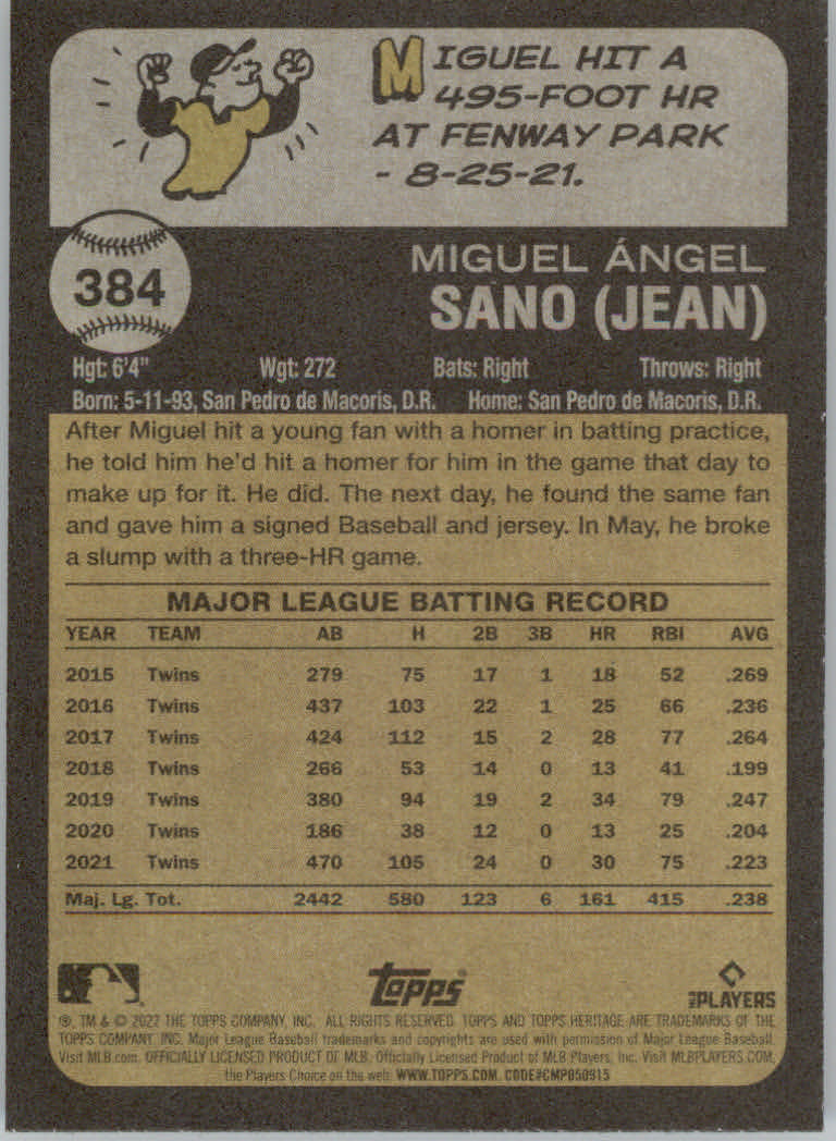 2022 Topps Heritage Baseball "Main Set" Cards #251 to #500 - Picture 211 of 267