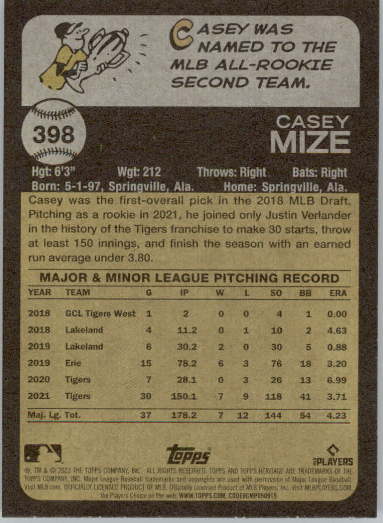 2022 Topps Heritage Baseball "Main Set" Cards #251 to #500 - Picture 235 of 267