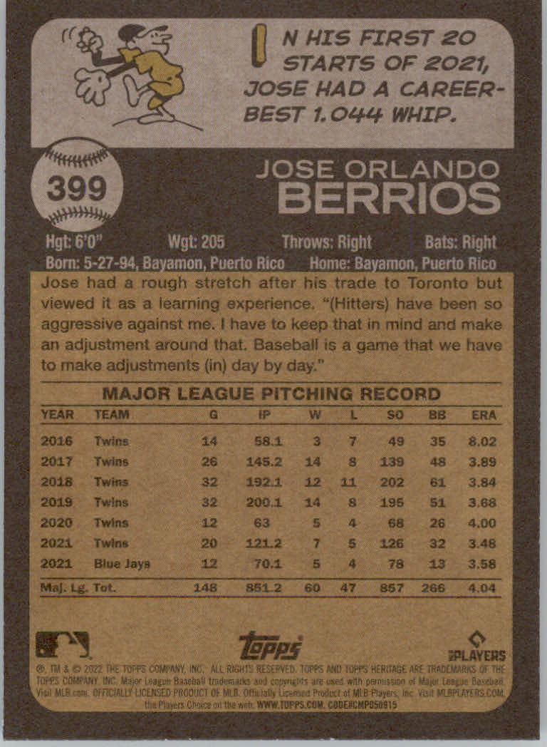 2022 Topps Heritage Baseball "Main Set" Cards #251 to #500 - Picture 237 of 267