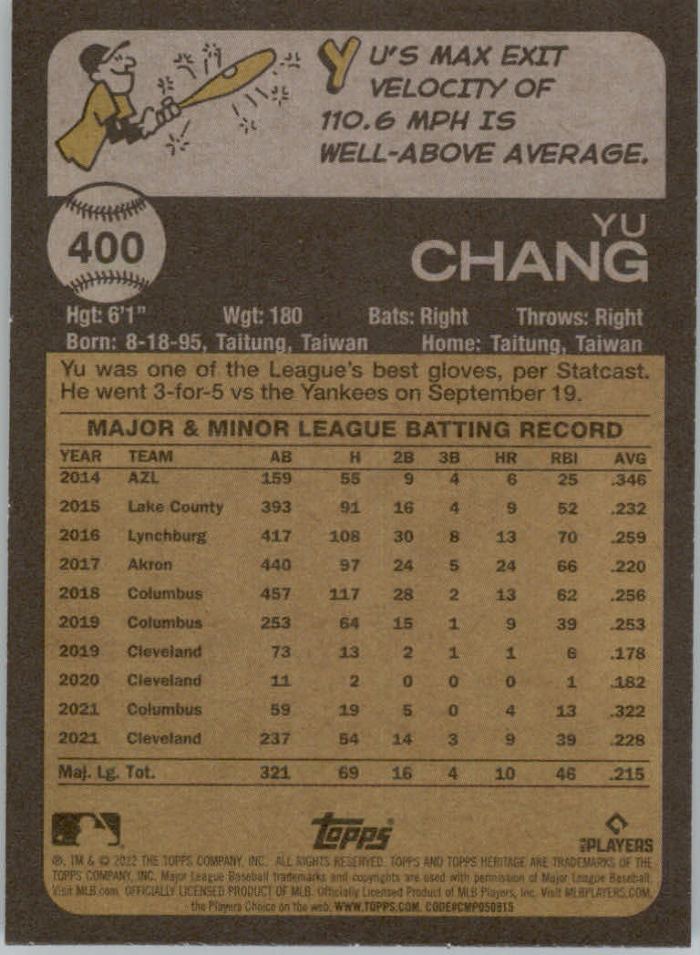 2022 Topps Heritage Baseball "Main Set" Cards #251 to #500 - Picture 239 of 267