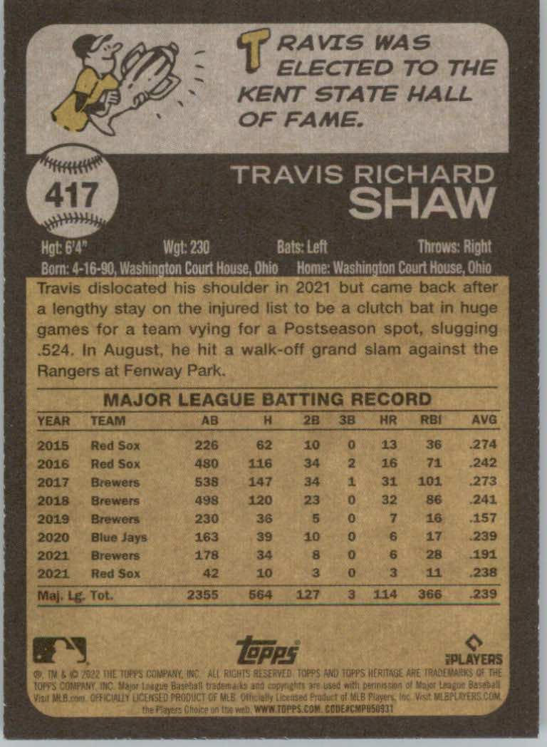 2022 Topps Heritage Baseball "Main Set" Cards #251 to #500 - Picture 245 of 267