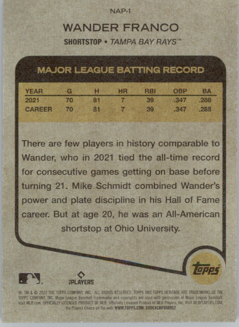 2022 Topps Heritage Baseball "New Age Performers" Insert Cards - Picture 3 of 45