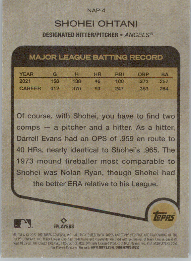 2022 Topps Heritage Baseball "New Age Performers" Insert Cards - Picture 9 of 45