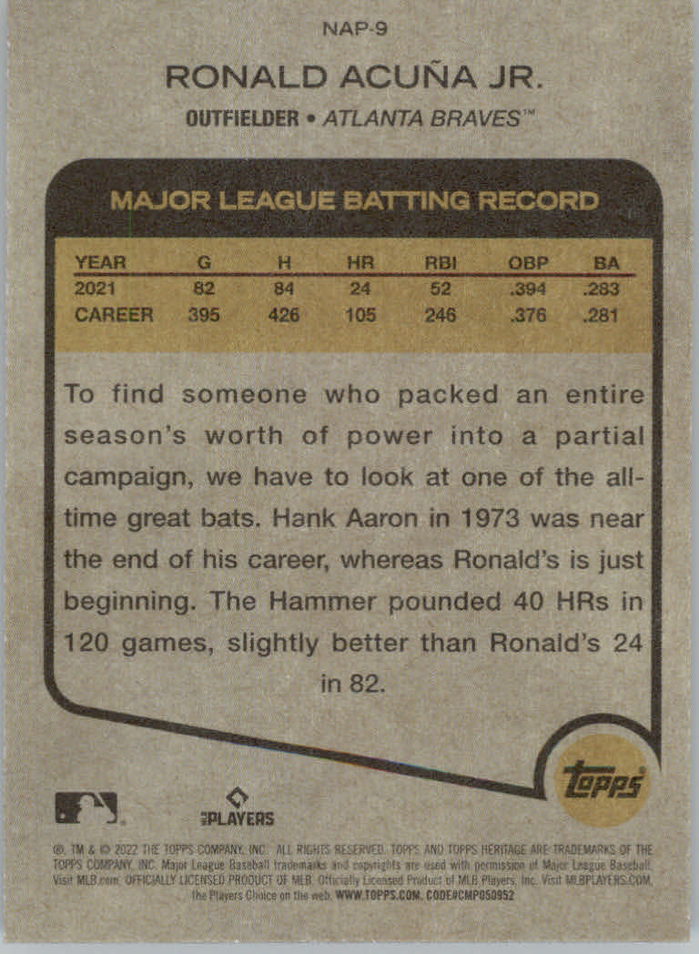 2022 Topps Heritage Baseball "New Age Performers" Insert Cards - Picture 19 of 45