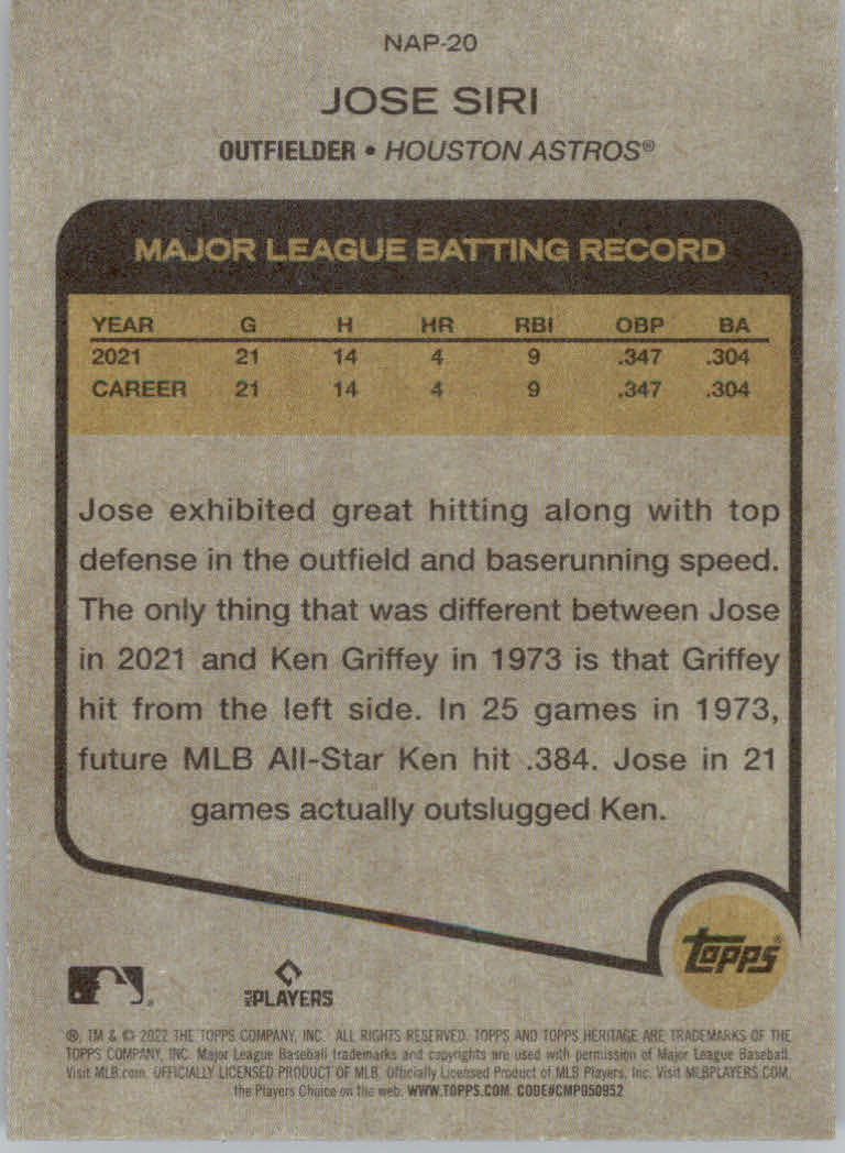 2022 Topps Heritage Baseball "New Age Performers" Insert Cards - Picture 37 of 45