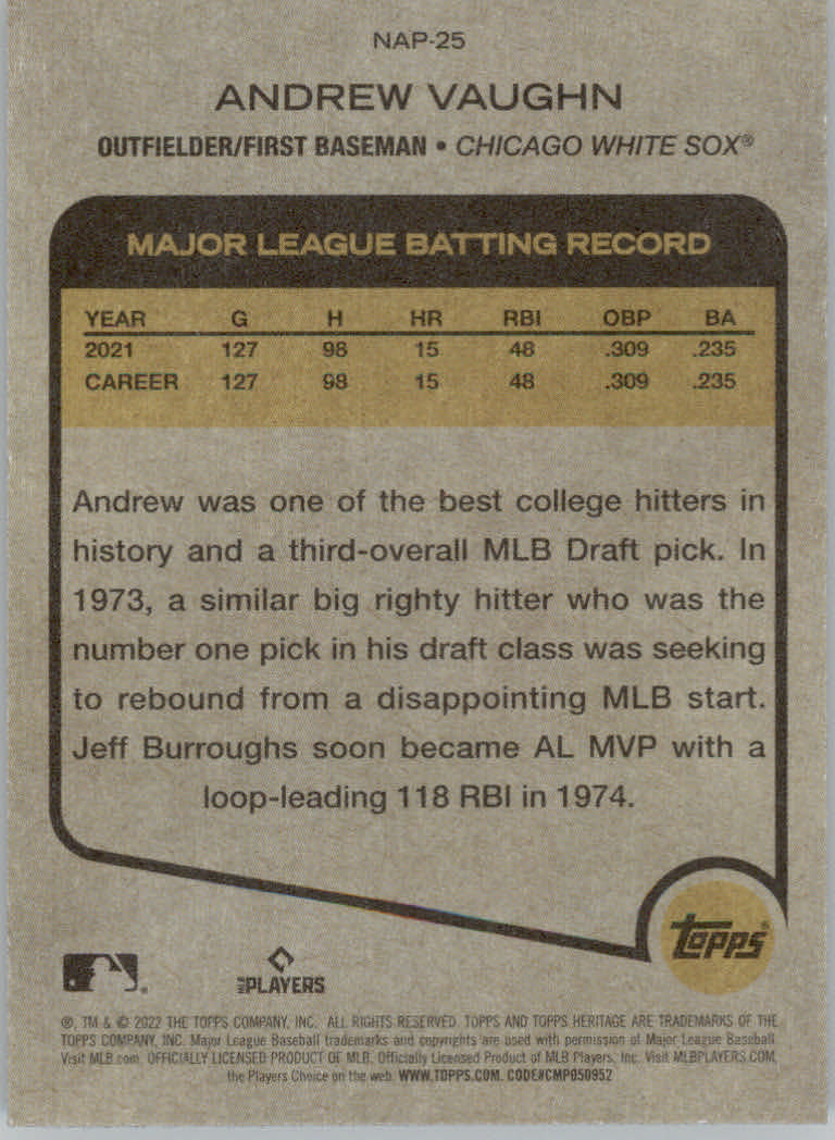 2022 Topps Heritage Baseball "New Age Performers" Insert Cards - Picture 45 of 45