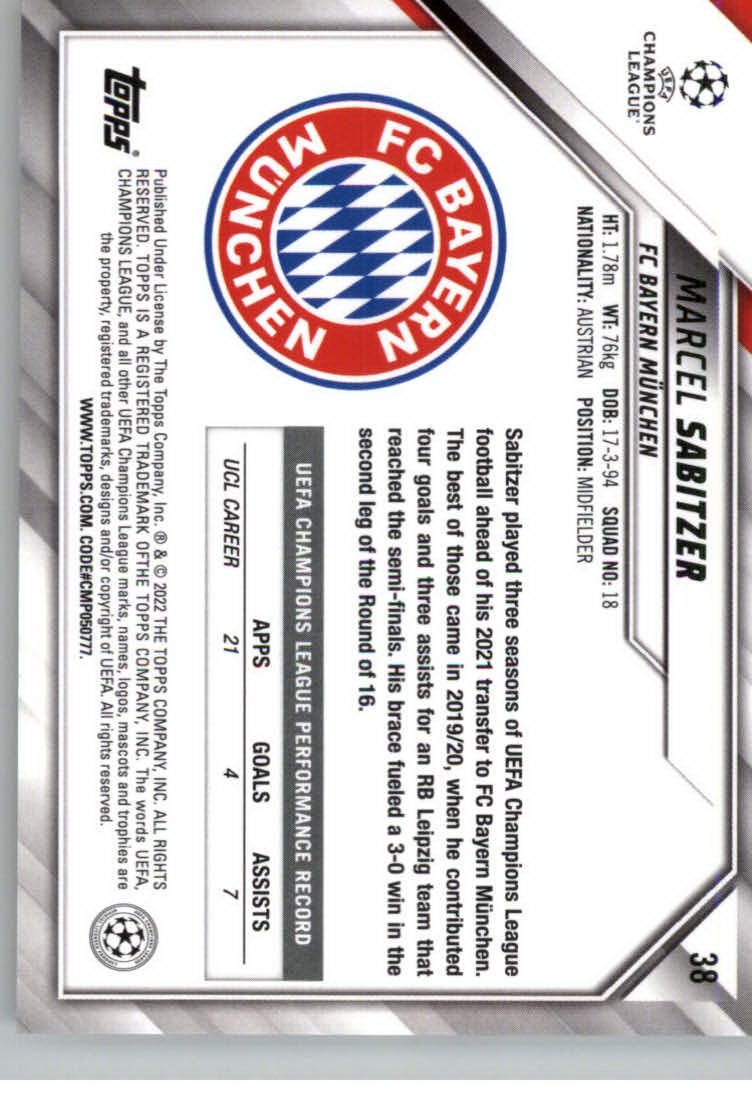 2021-22 TOPPS UEFA CHAMPIONS LEAGUE SOCCER ASSORTED SINGLES U-PICK