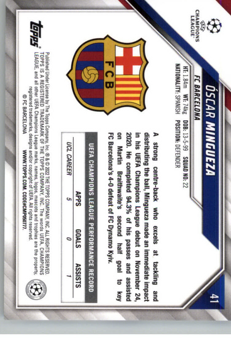 2021-22 TOPPS UEFA CHAMPIONS LEAGUE SOCCER ASSORTED SINGLES U-PICK