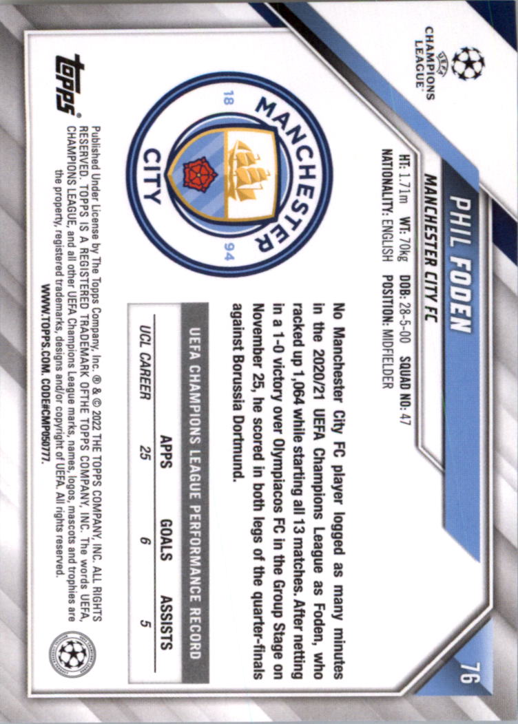 2021-22 Topps UEFA Champions League Soccer Card Pick