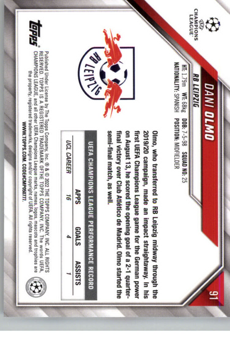 2021-22 TOPPS UEFA CHAMPIONS LEAGUE SOCCER ASSORTED SINGLES U-PICK