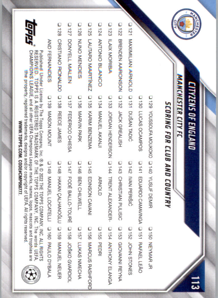 2021/2022 Topps UEFA Champions League Soccer "Main Set" Base Cards #1 to #200 - Picture 205 of 369