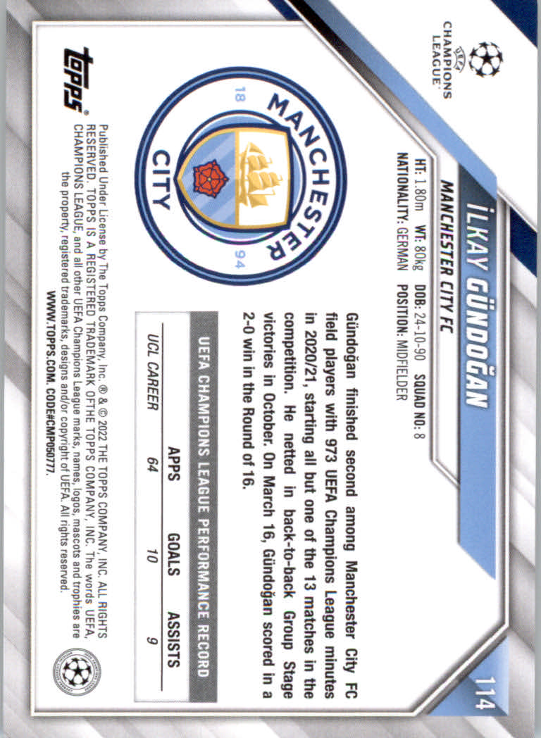 2021/2022 Topps UEFA Champions League Soccer "Main Set" Base Cards #1 to #200 - Picture 207 of 369