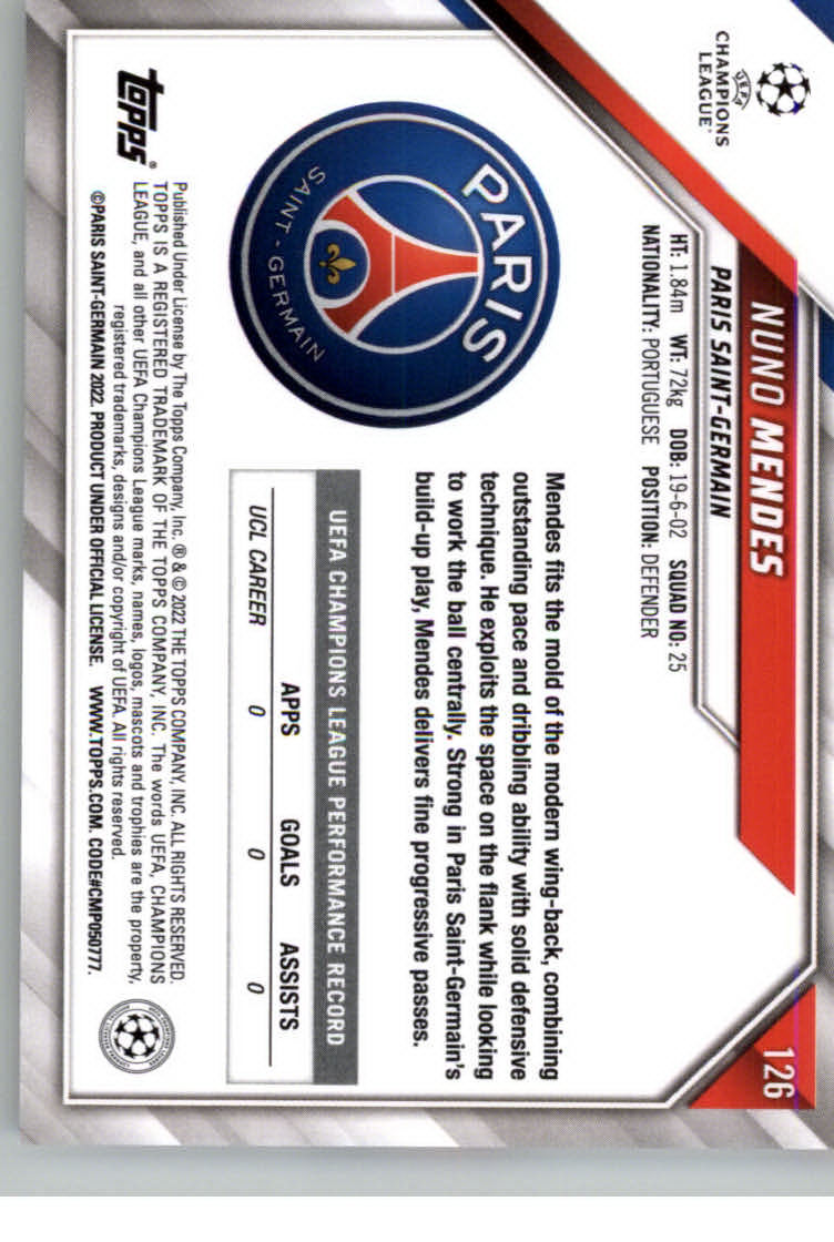 2021-22 TOPPS UEFA CHAMPIONS LEAGUE SOCCER ASSORTED SINGLES U-PICK