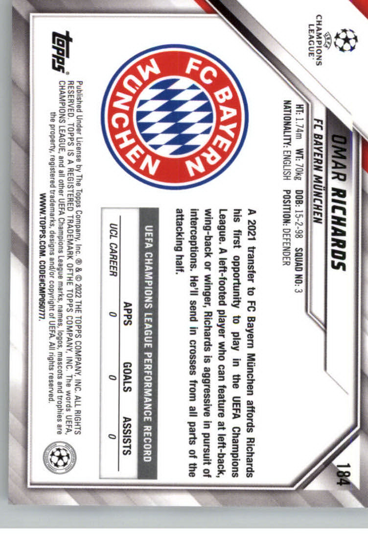 2021-22 TOPPS UEFA CHAMPIONS LEAGUE SOCCER ASSORTED SINGLES U-PICK