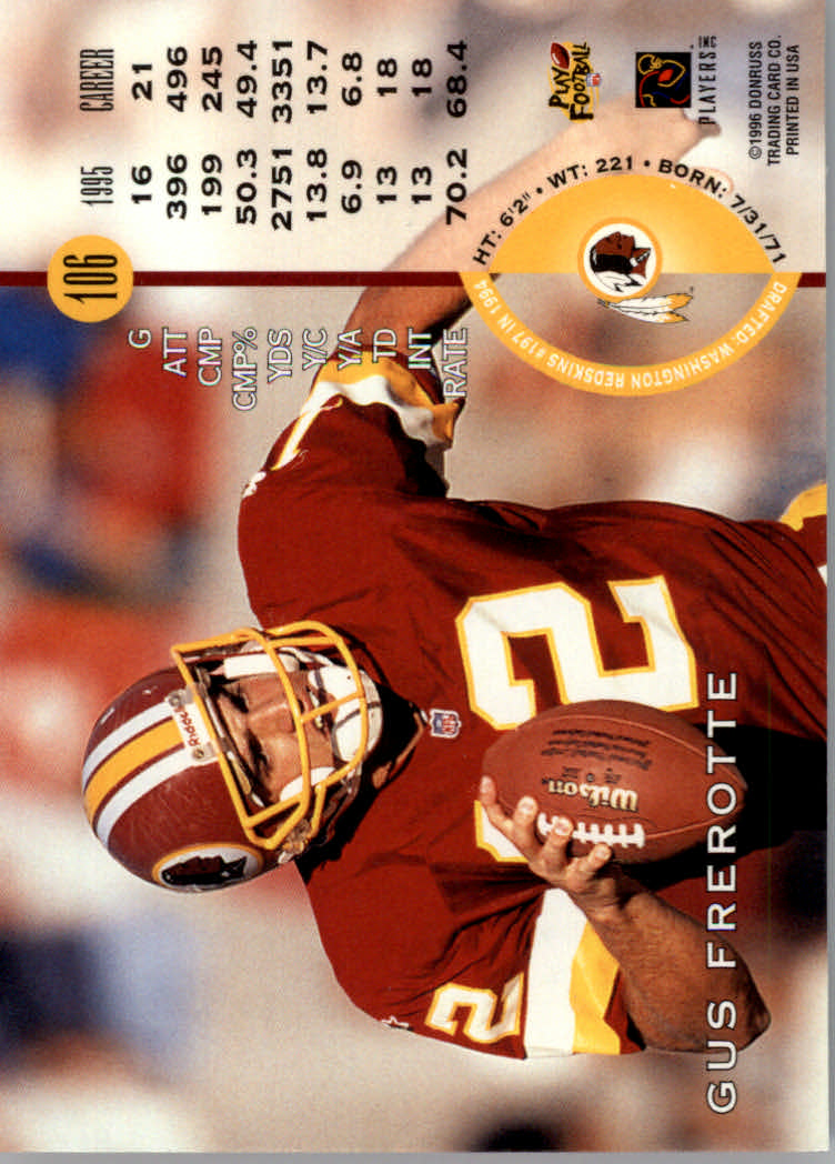 1996 Leaf Football "Red" Parallel Cards - Picture 203 of 363