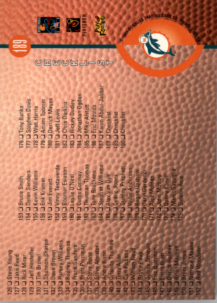 1996 Leaf Football "Red" Parallel Cards - Picture 361 of 363