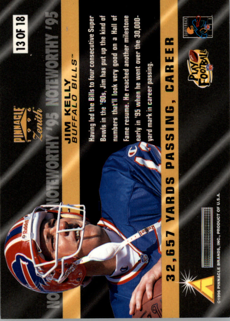 Tarjetas insertadas de fútbol americano Zenith 1996 "Notable '95" - Imagen 11 de 18