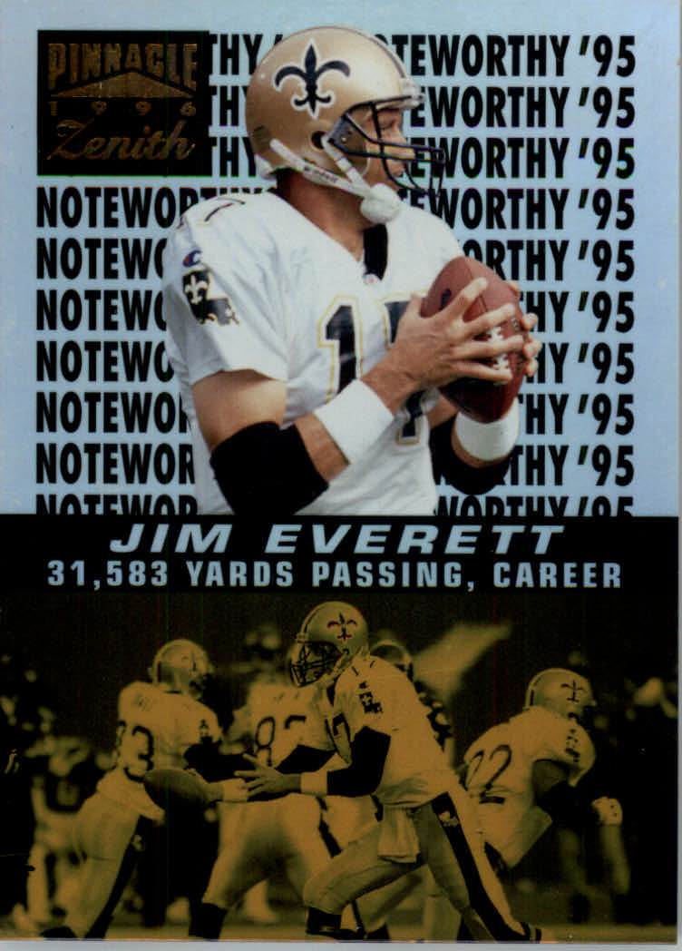 Tarjetas insertadas de fútbol americano Zenith 1996 "Notable '95" - Imagen 12 de 18
