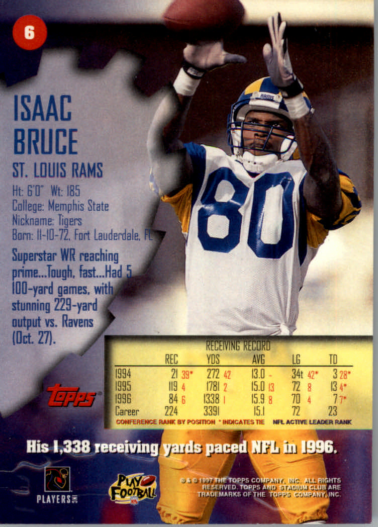 1997 Stadium Club Football "Main Set" Cards #1 to #200 Rookies and Veterans - Picture 8 of 334