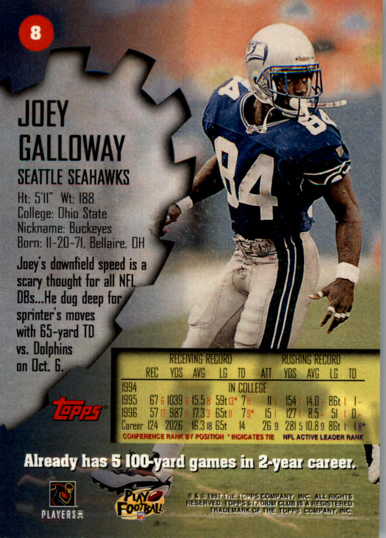 1997 Stadium Club Football "Main Set" Cards #1 to #200 Rookies and Veterans - Picture 12 of 334