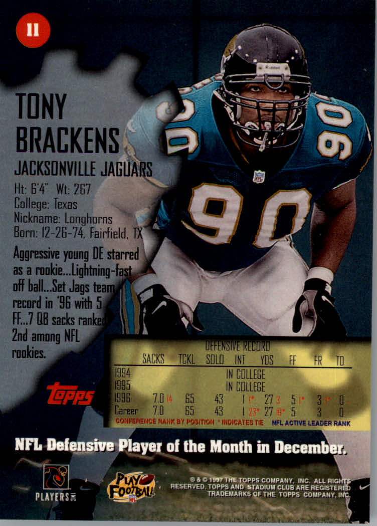 1997 Stadium Club Football "Main Set" Cards #1 to #200 Rookies and Veterans - Picture 16 of 334