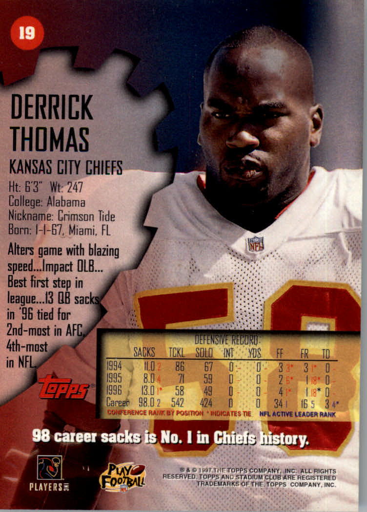 1997 Stadium Club Football "Main Set" Cards #1 to #200 Rookies and Veterans - Picture 30 of 334