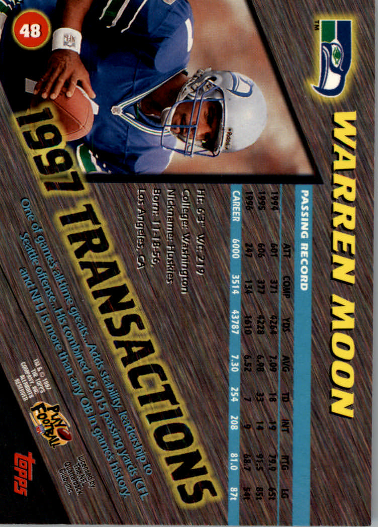 1997 Stadium Club Football "Main Set" Cards #1 to #200 Rookies and Veterans - Picture 79 of 334