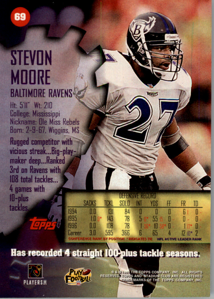 1997 Stadium Club Football "Main Set" Cards #1 to #200 Rookies and Veterans - Picture 111 of 334