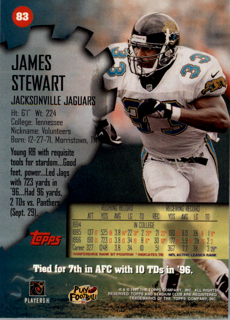1997 Stadium Club Football "Main Set" Cards #1 to #200 Rookies and Veterans - Picture 134 of 334
