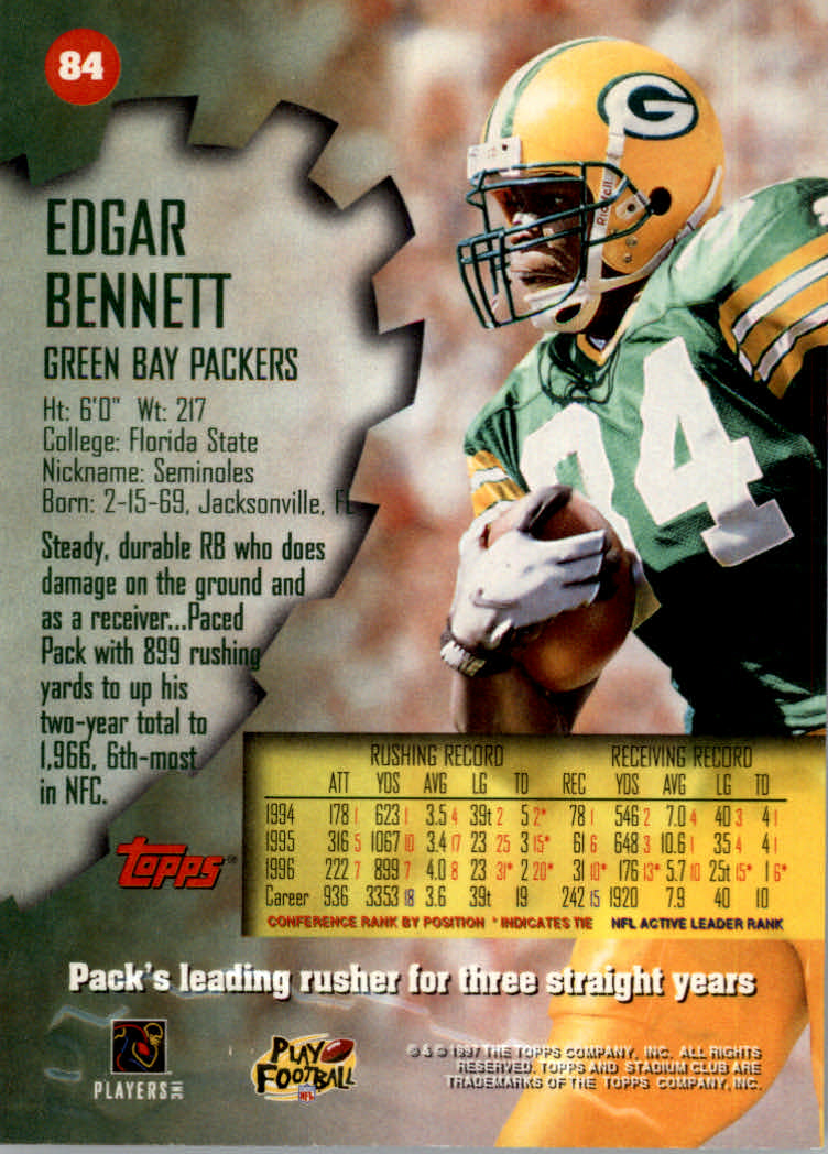 1997 Stadium Club Football "Main Set" Cards #1 to #200 Rookies and Veterans - Picture 136 of 334