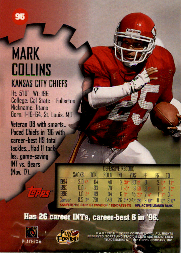 1997 Stadium Club Football "Main Set" Cards #1 to #200 Rookies and Veterans - Picture 158 of 334