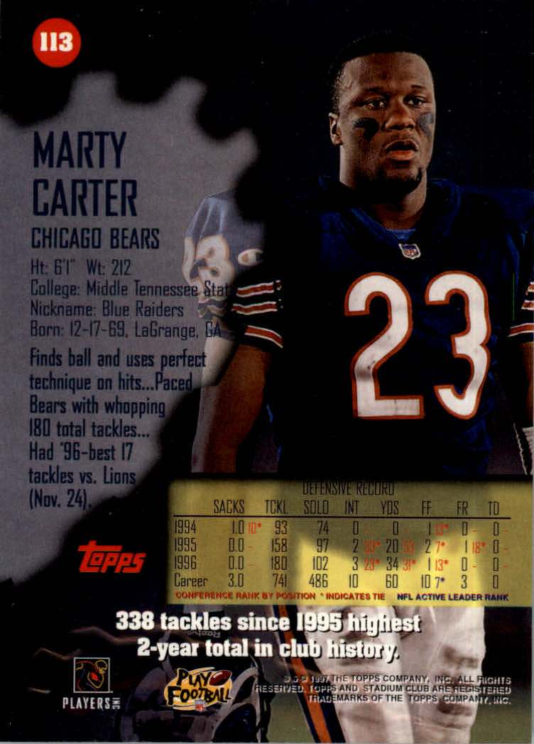 1997 Stadium Club Football "Main Set" Cards #1 to #200 Rookies and Veterans - Picture 186 of 334