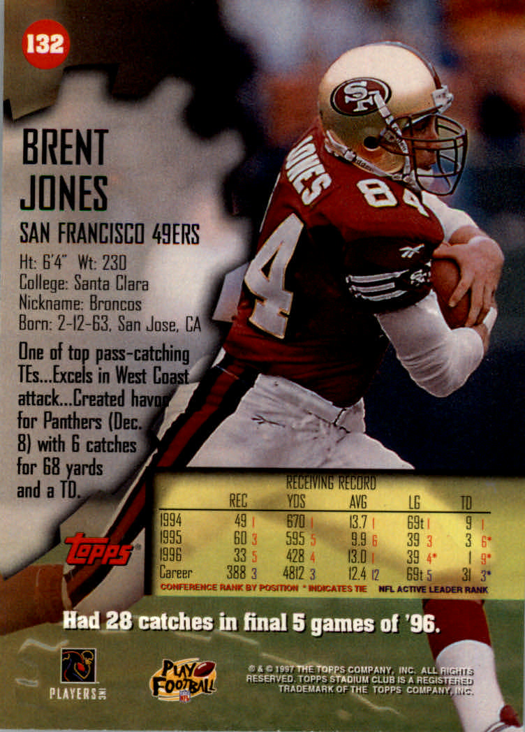 1997 Stadium Club Football "Main Set" Cards #1 to #200 Rookies and Veterans - Picture 222 of 334