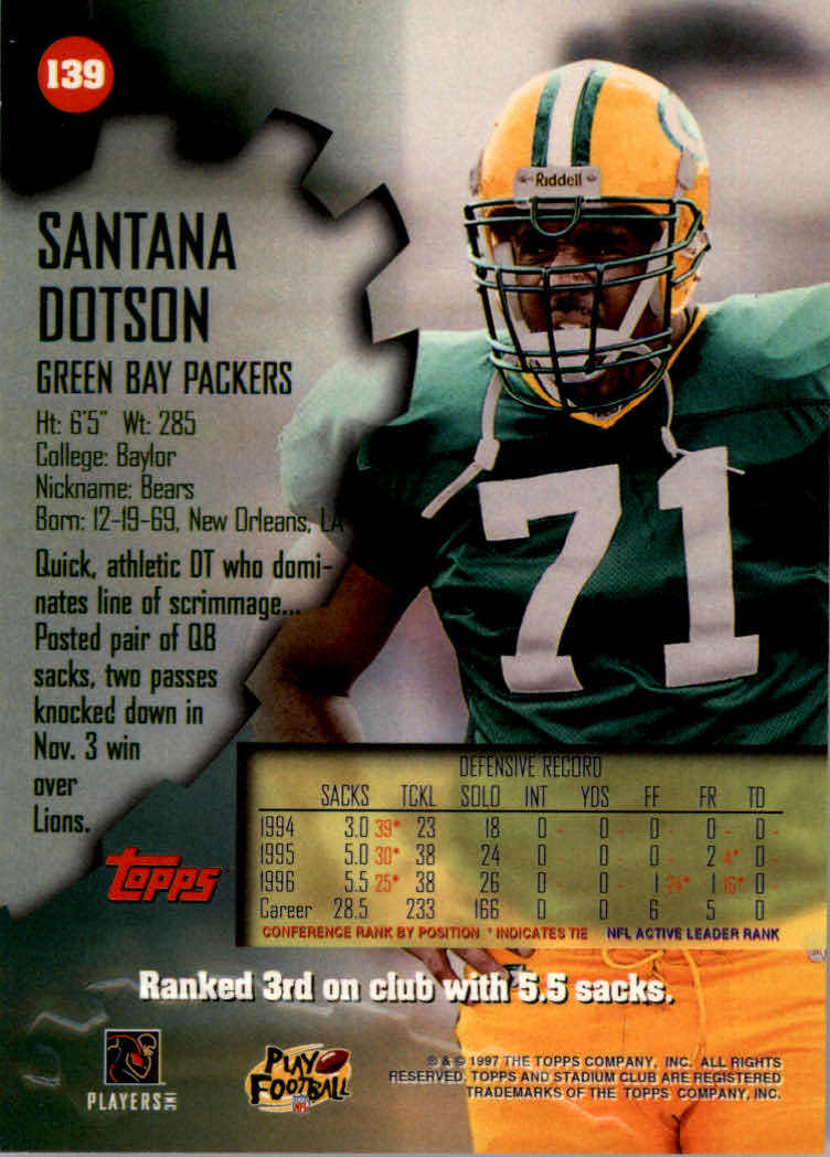 1997 Stadium Club Football "Main Set" Cards #1 to #200 Rookies and Veterans - Picture 235 of 334