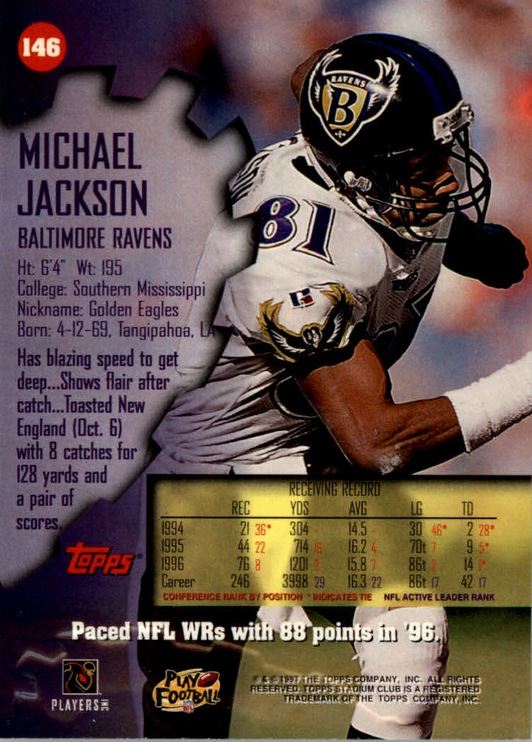 1997 Stadium Club Football "Main Set" Cards #1 to #200 Rookies and Veterans - Picture 246 of 334