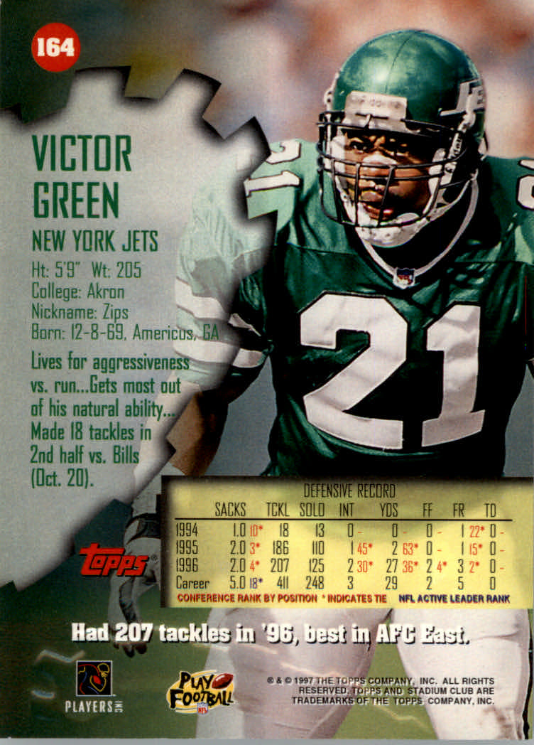 1997 Stadium Club Football "Main Set" Cards #1 to #200 Rookies and Veterans - Picture 274 of 334