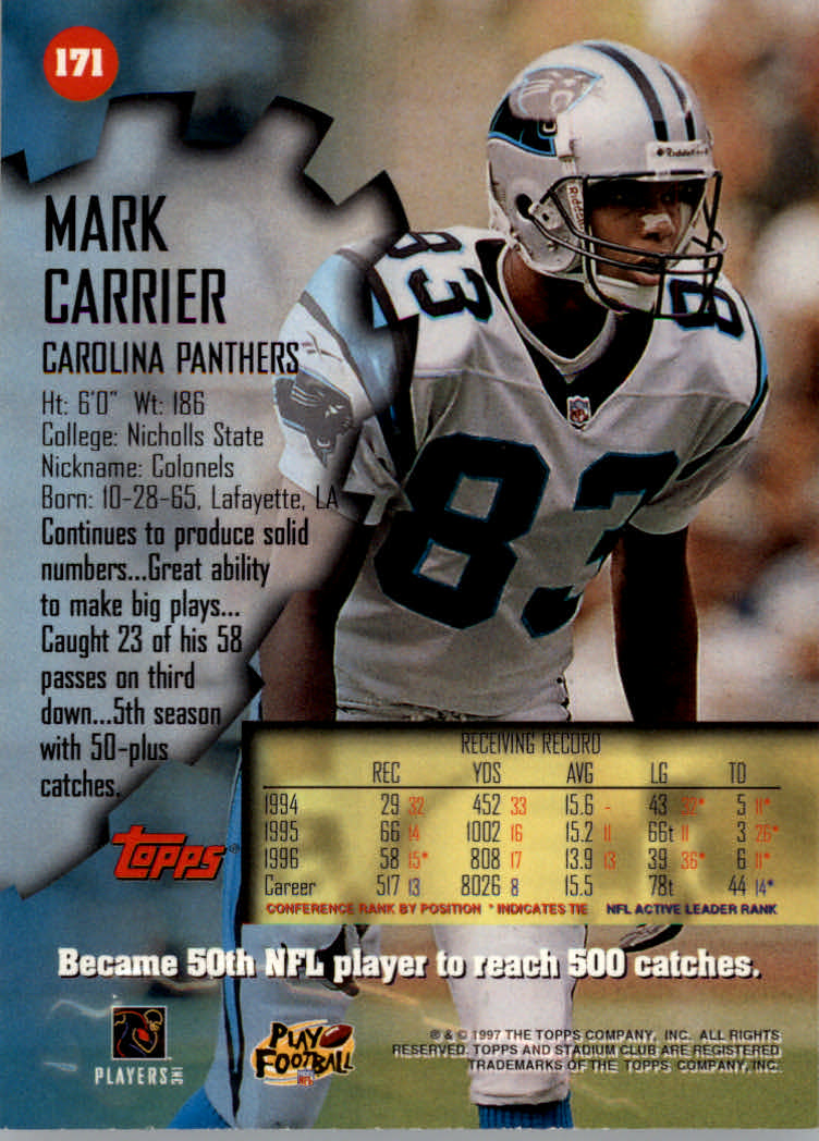 1997 Stadium Club Football "Main Set" Cards #1 to #200 Rookies and Veterans - Picture 286 of 334