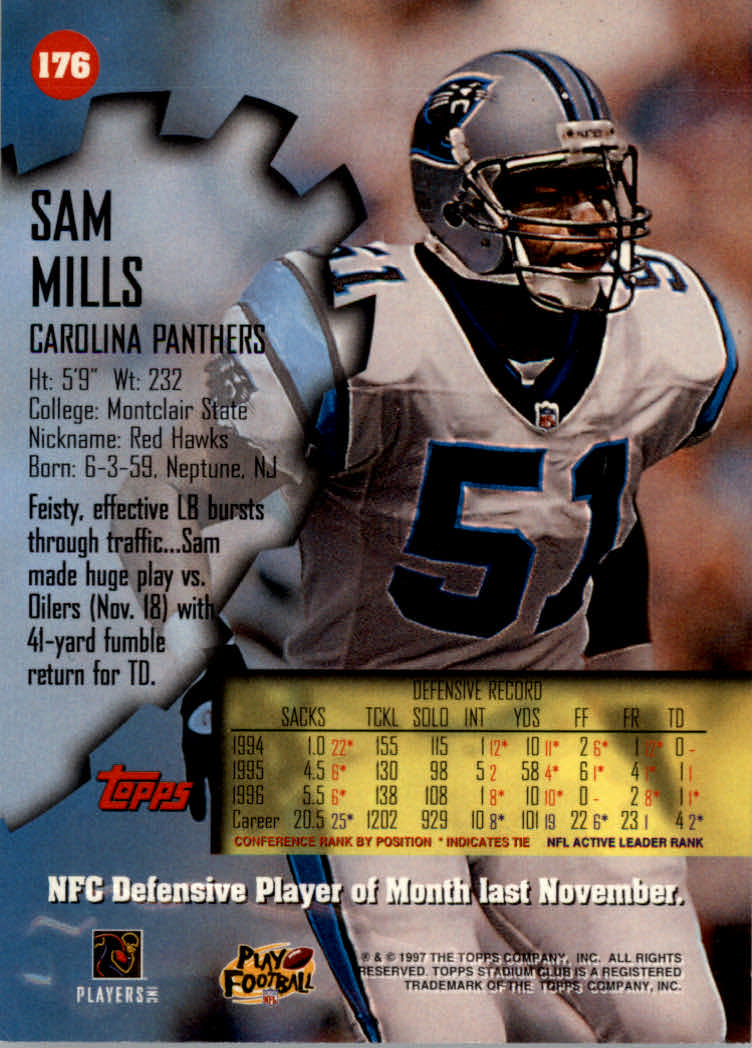 1997 Stadium Club Football "Main Set" Cards #1 to #200 Rookies and Veterans - Picture 294 of 334