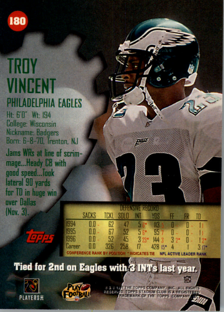 1997 Stadium Club Football "Main Set" Cards #1 to #200 Rookies and Veterans - Picture 300 of 334