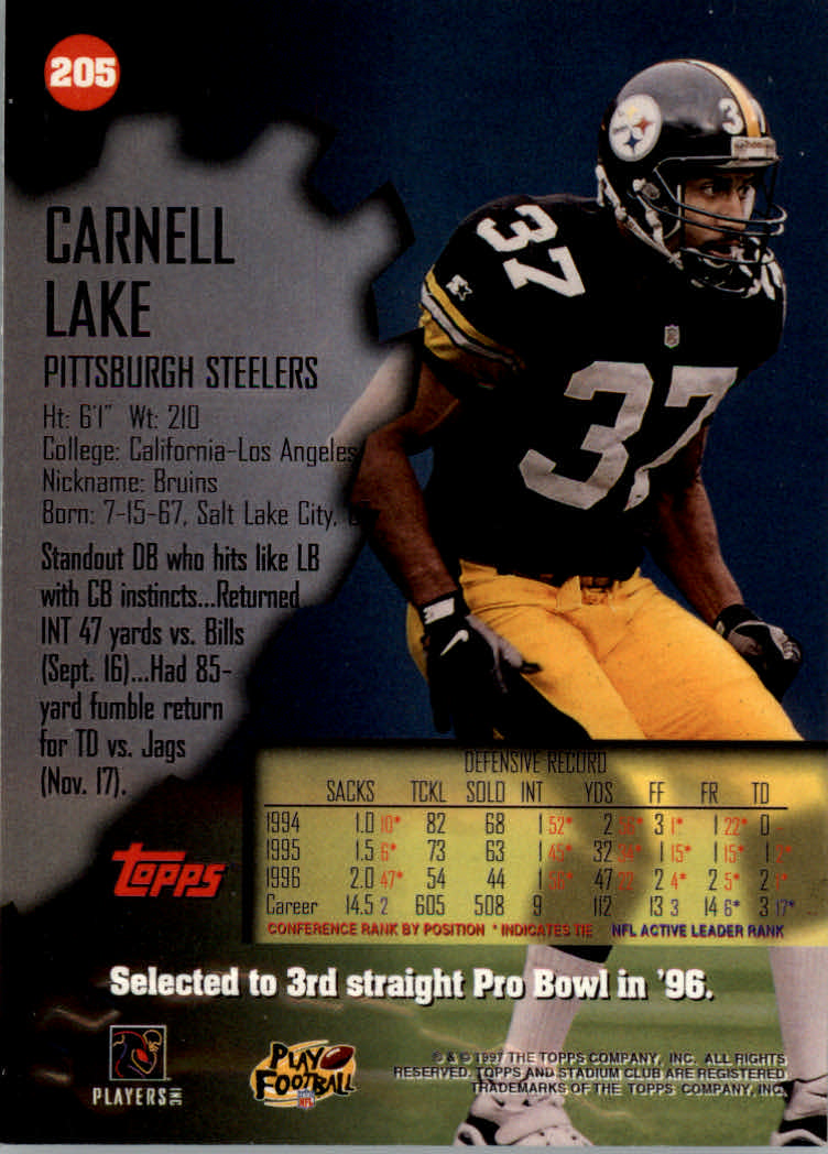 1997 Stadium Club Football "Main Set" Cards #201 to Checklists Rookies and Vets - Picture 11 of 252