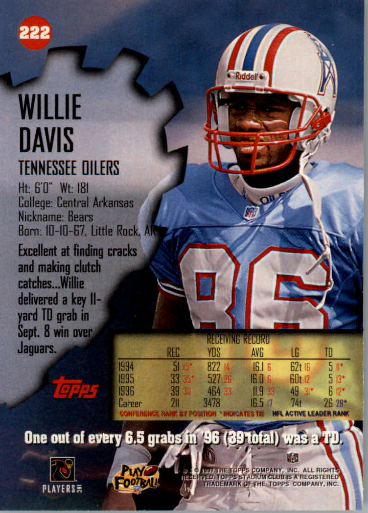 1997 Stadium Club Football "Main Set" Cards #201 to Checklists Rookies and Vets - Picture 36 of 252