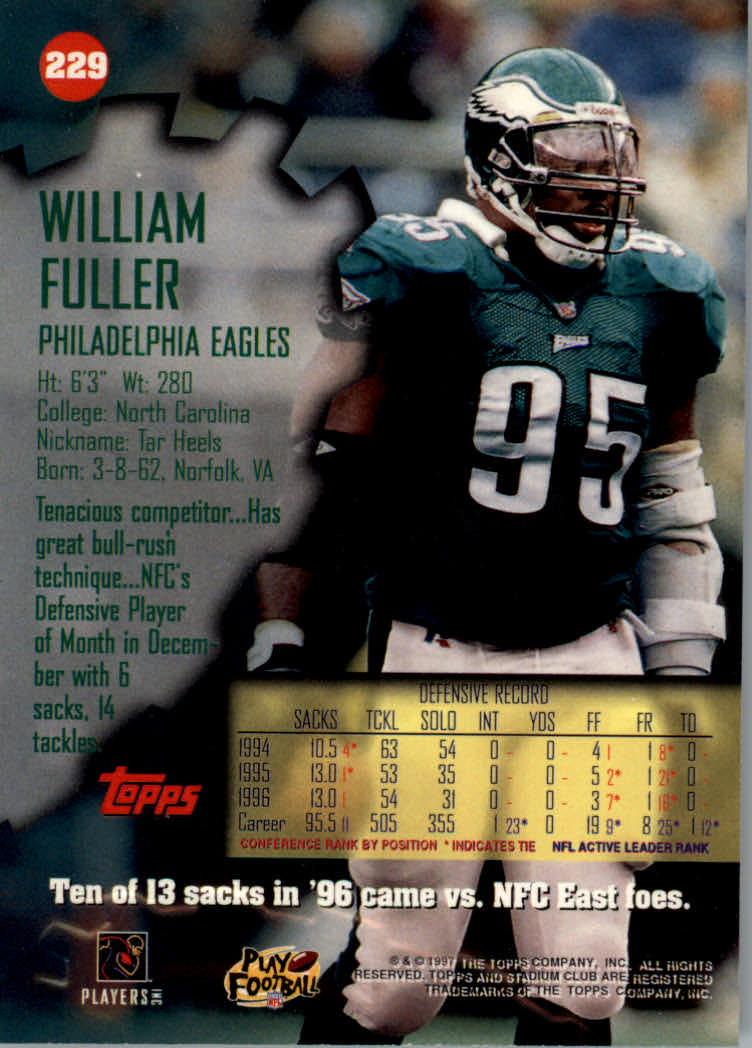 1997 Stadium Club Football "Main Set" Cards #201 to Checklists Rookies and Vets - Picture 48 of 252