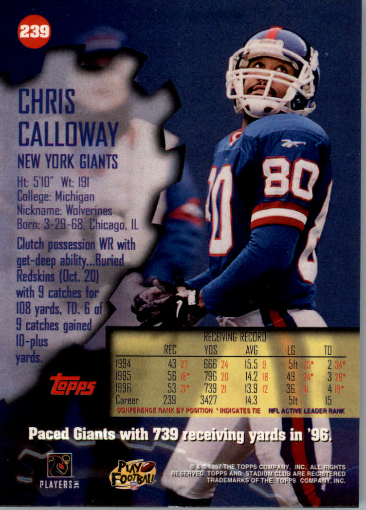 1997 Stadium Club Football "Main Set" Cards #201 to Checklists Rookies and Vets - Picture 64 of 252