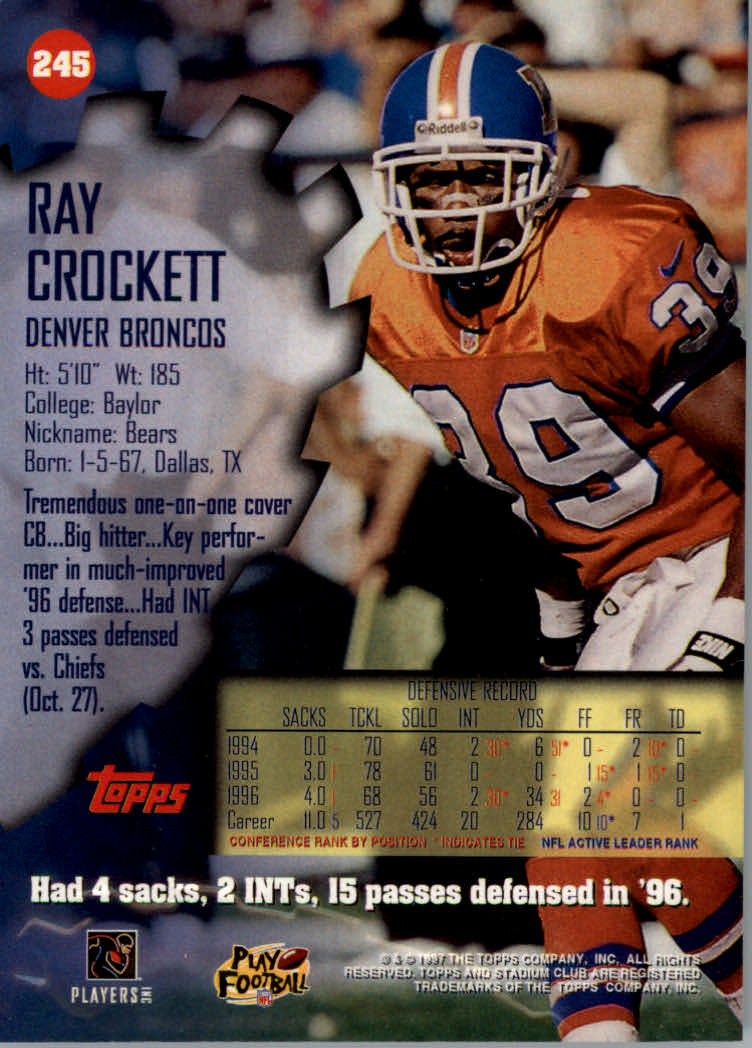 1997 Stadium Club Football "Main Set" Cards #201 to Checklists Rookies and Vets - Picture 72 of 252