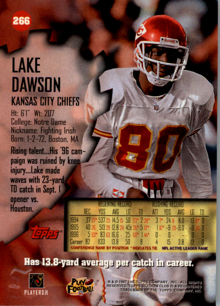 1997 Stadium Club Football "Main Set" Cards #201 to Checklists Rookies and Vets - Picture 106 of 252
