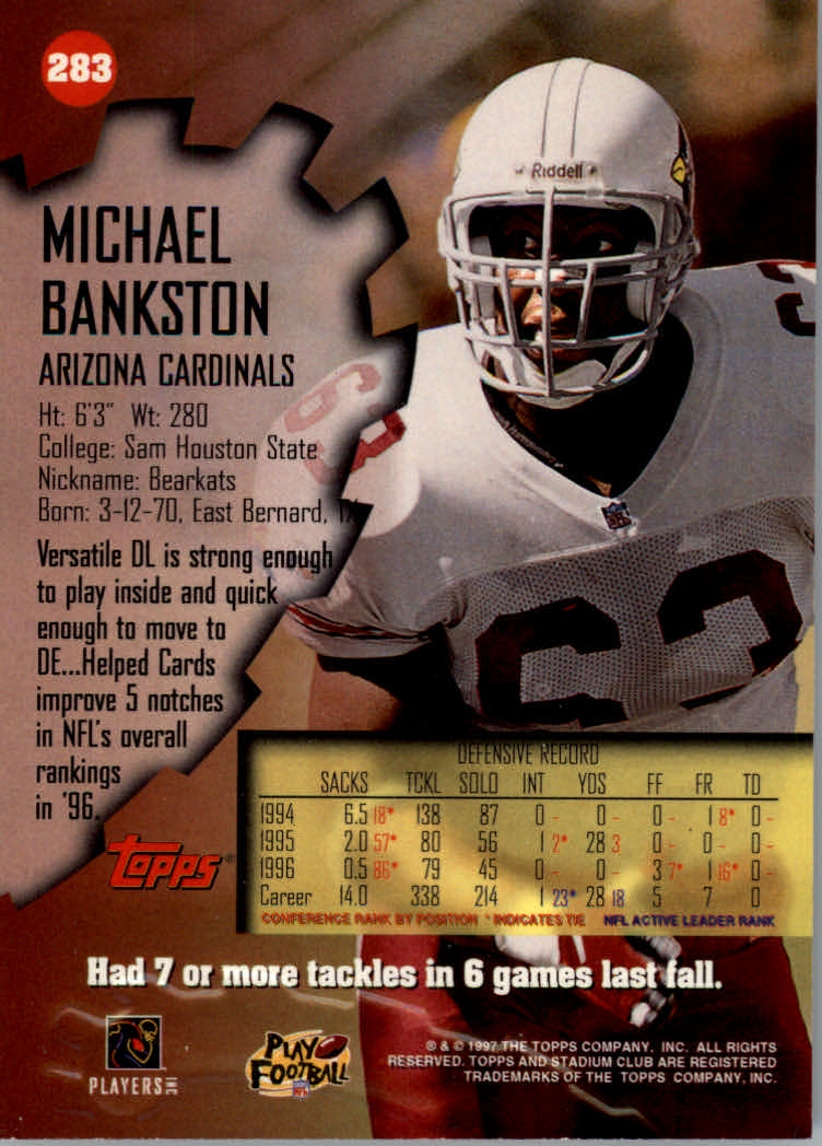 1997 Stadium Club Football "Main Set" Cards #201 to Checklists Rookies and Vets - Picture 136 of 252