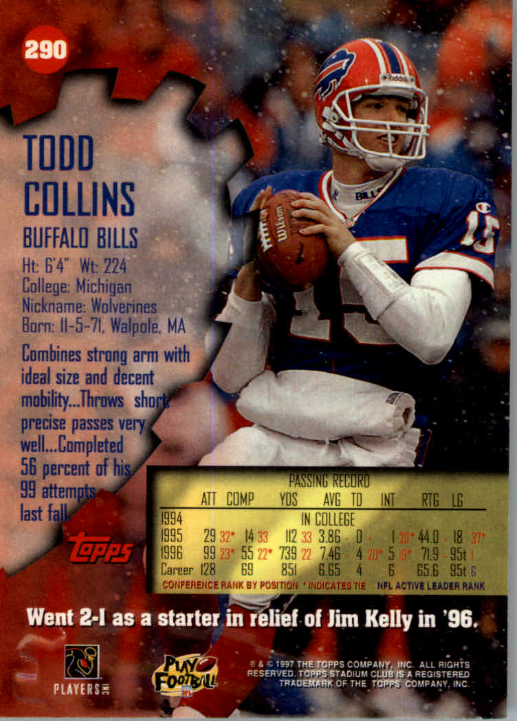 1997 Stadium Club Football "Main Set" Cards #201 to Checklists Rookies and Vets - Picture 149 of 252