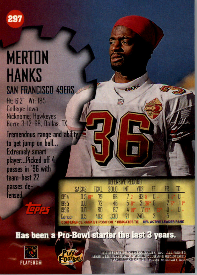 1997 Stadium Club Football "Main Set" Cards #201 to Checklists Rookies and Vets - Picture 163 of 252